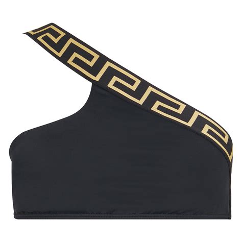 versace one shoulder swimsuit|Versace greca bikini bottoms.